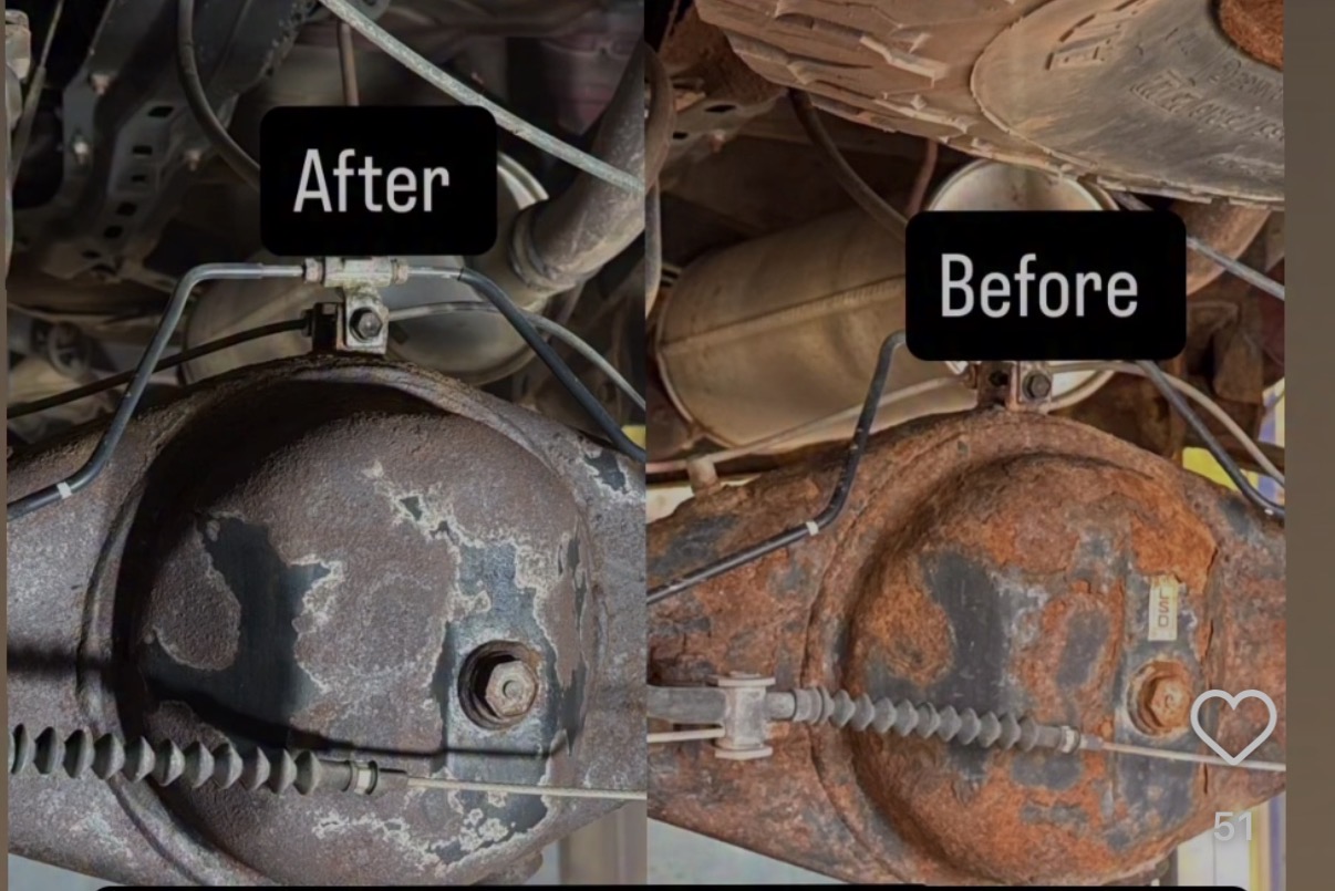 Differential surface rust removal dry ice blasting before and after